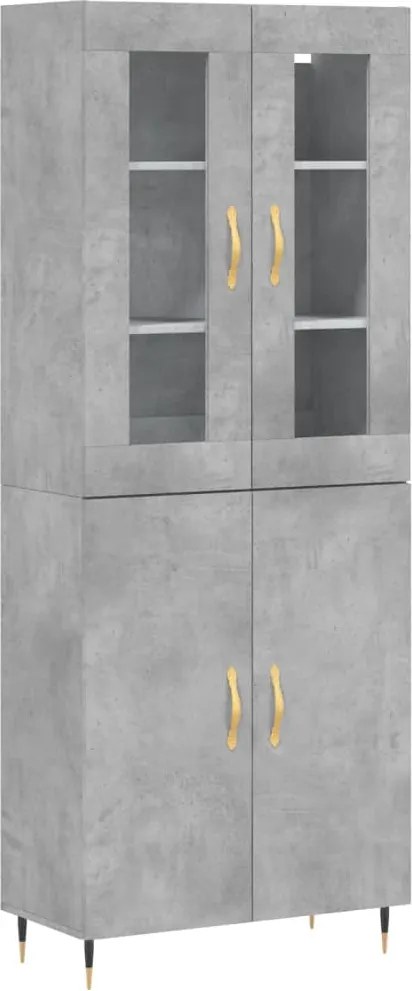 vidaXL betonszürke szerelt fa magasszekrény 69,5 x 34 x 180 cm
