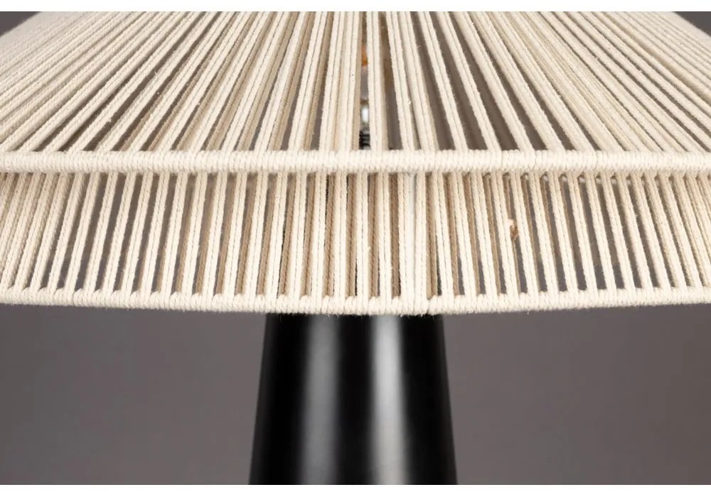 Fekete-fehér asztali lámpa textil búrával (magasság 62 cm) Elon – Dutchbone