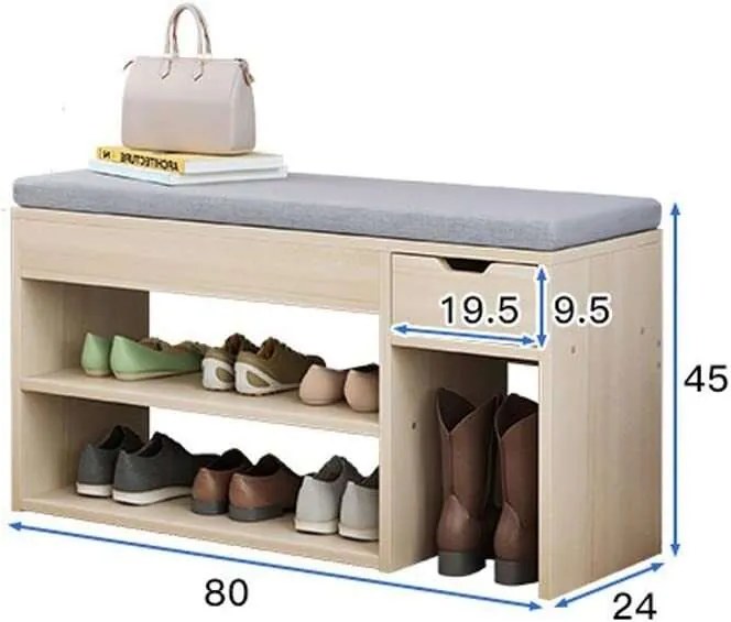 SmileHOME by Pepita fa Cipősszekrény paddal - fehér-szürke