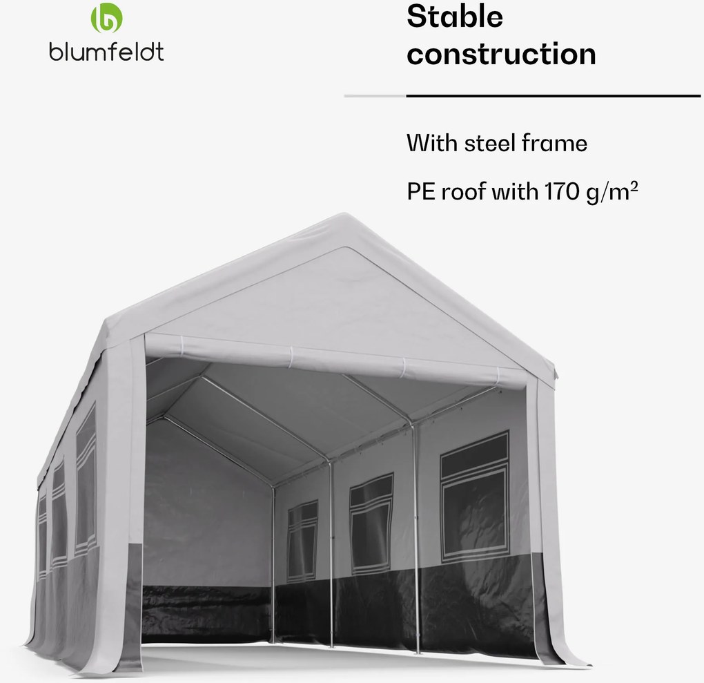 Blumfeldt Party Haven, sátor, 598 x 296 x 280 cm, időjárásálló, acélvázas, egyszerű összeszerelés, oldalfalakkal