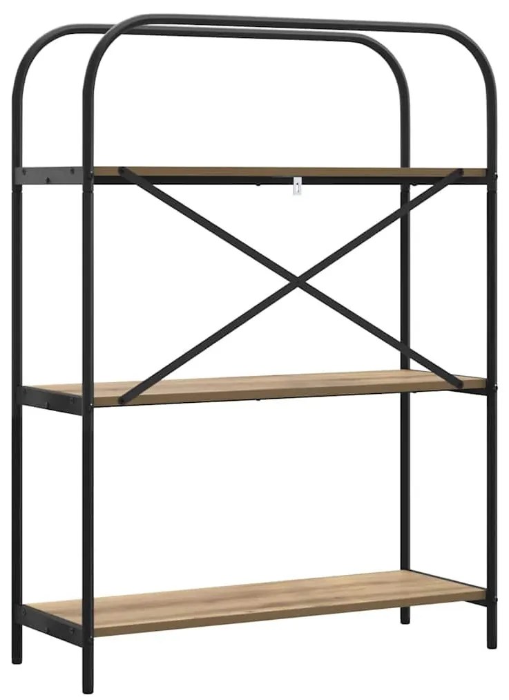 Könyvespolc kézműves tölgy 80 x 30 x 109 cm Faanyag