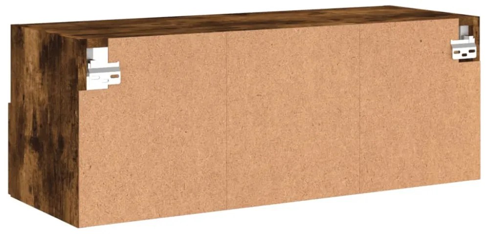 füstös tölgy színű szerelt fa fali TV-szekrény 80 x 30 x 30 cm