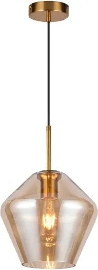 Függőlámpa E27 Lime fém üveg arany Gtv