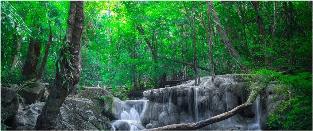 Kép - Erawan vízesés, Kanchanaburi, Thaiföld (120x50 cm)