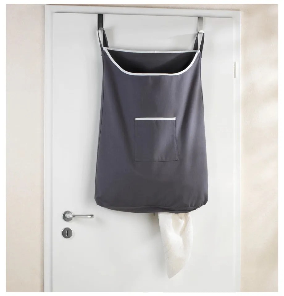 Laundry szürke felakasztható szennyestartó kosár, 65 l - Wenko