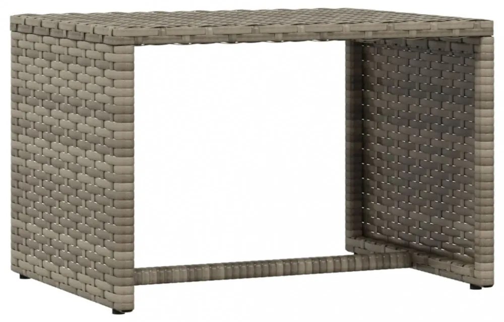 2 db szürke polyrattan napágy asztallal