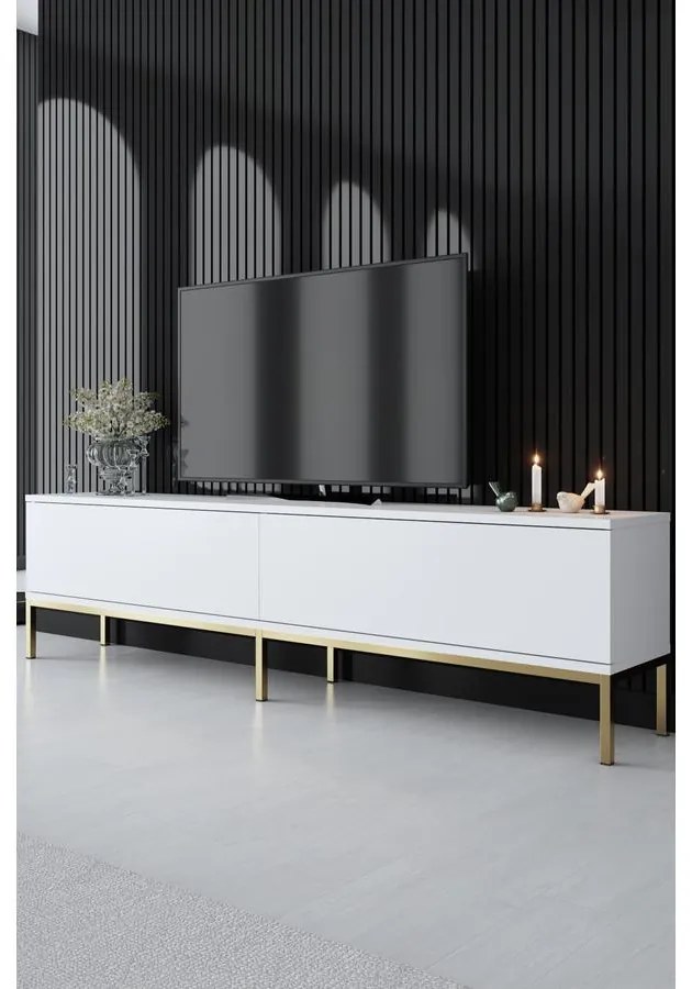 TV szekrény Lord - White, Gold