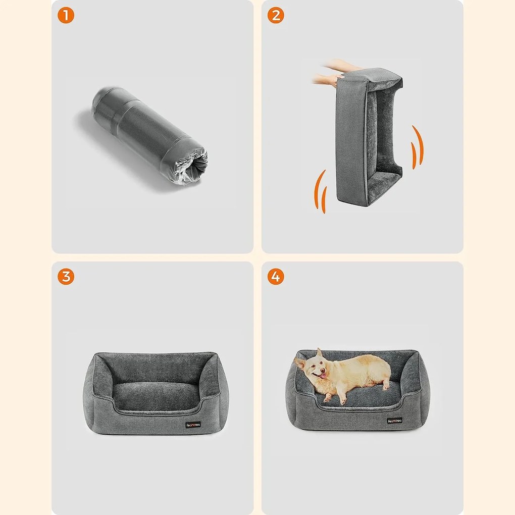 Kutyafekhely, kisállatágy, l-es méret, világosszürke feandrea