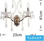 UNIVERSO Fali lámpa 2-karos 2xE14 Max.40W D230x410mm IP20 Arany