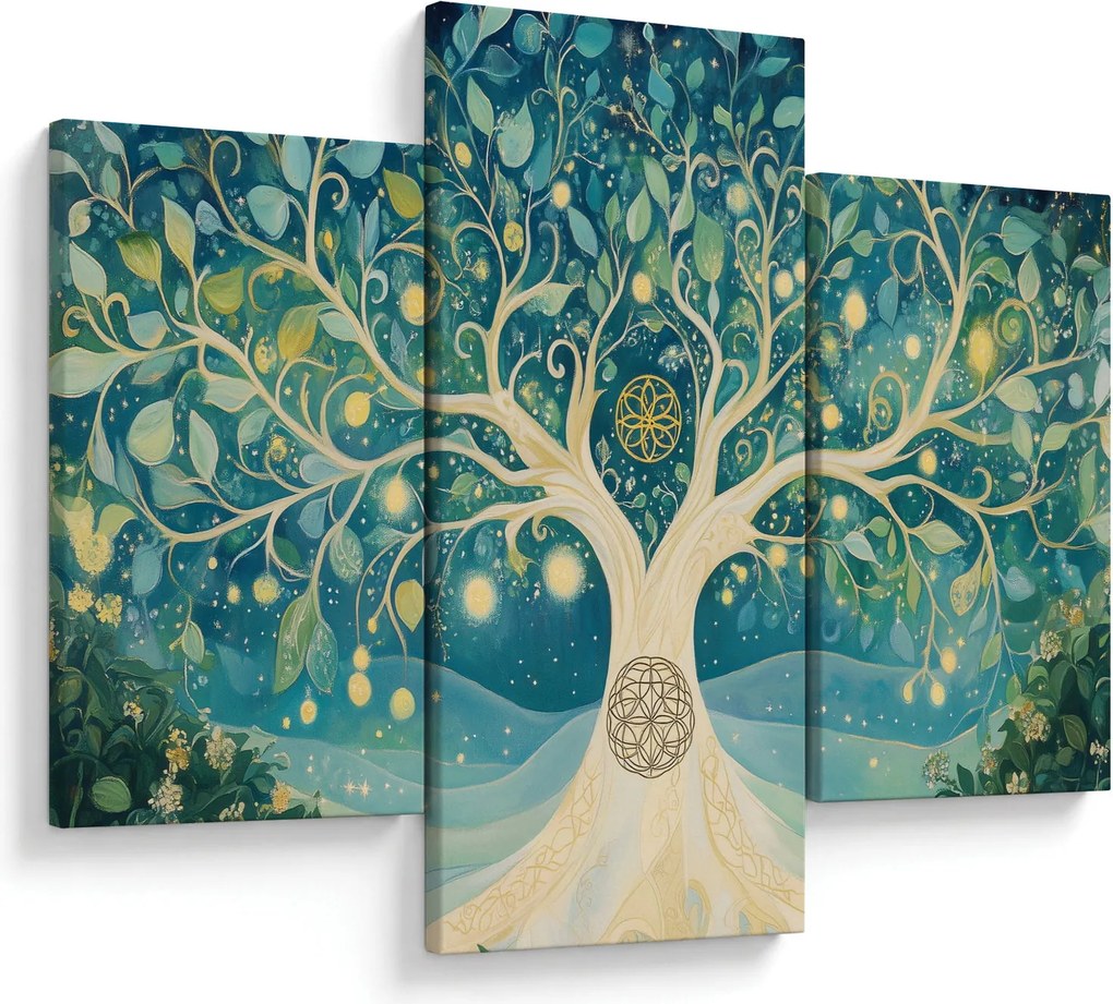 Kép – Mágikus fa spirálokkal (90x60 cm)