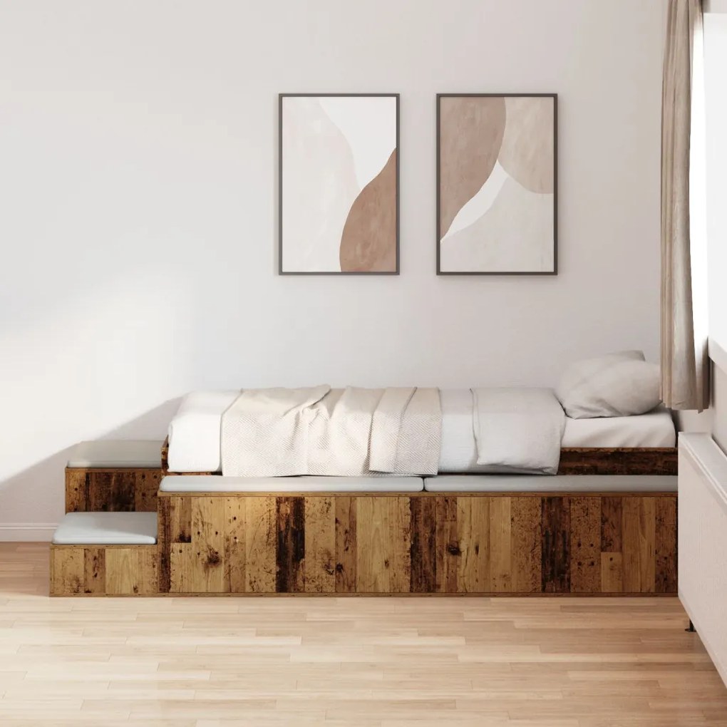 Tároló Ágykeret Régi Fa 90x190 cm