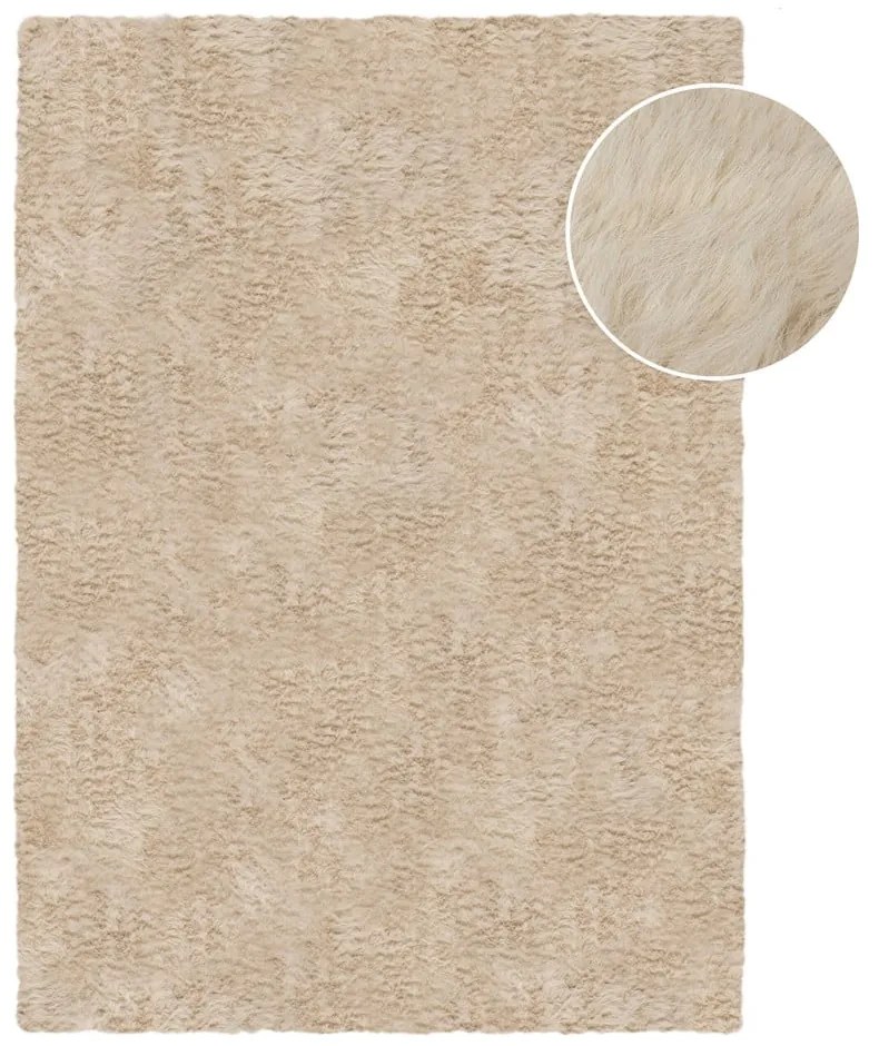 Bézs szintetikus szőrme szőnyeg 180x290 cm Alpine Faux Fur – Flair Rugs
