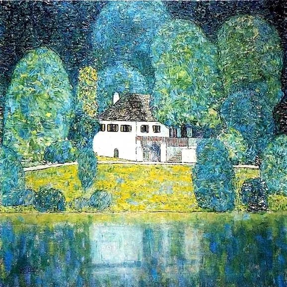Gustav Klimt - Litzlbergkeller üvegkép, falikép