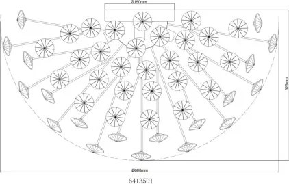 Globo 64135D1 Mennyezeti lámpa, fém arany színű, átlátszó K9 kristályok, ø: 600mm, M: 325mm, izzókkal/10676/: 6x G9 LED 3.5W 230V, 350lm forrás, 350lm kimenet, 3000K