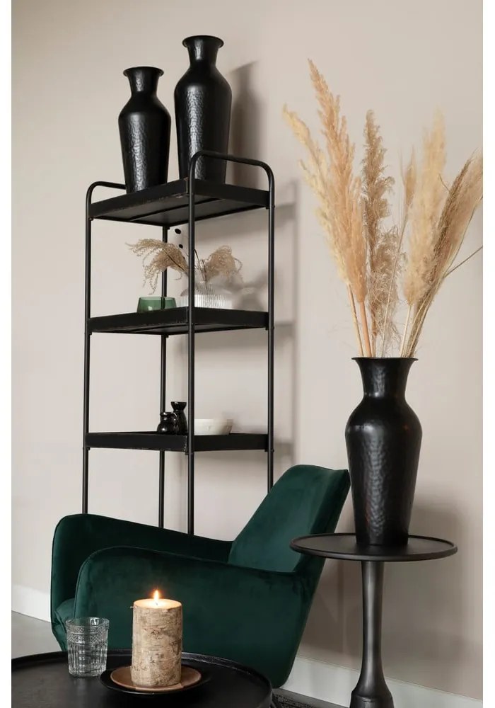 Fekete acél magas váza (magasság 49 cm) Dunja – White Label