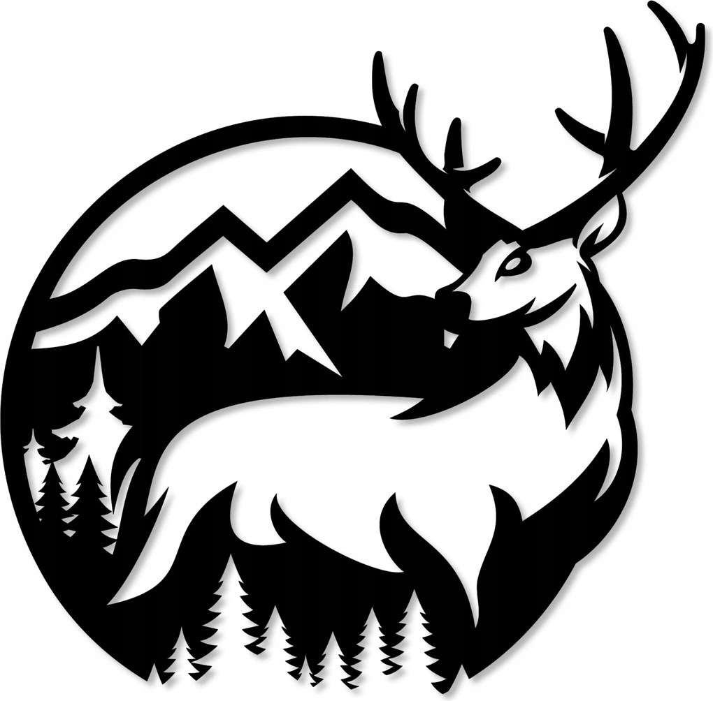 Fali Dekoráció Szarvas Falpanel 3D Dekoráció Képek Nappali Triptichon