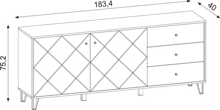 BILBAO KOMODA BL06 2D/3S DĄB ARTISAN/BIAŁY MAT