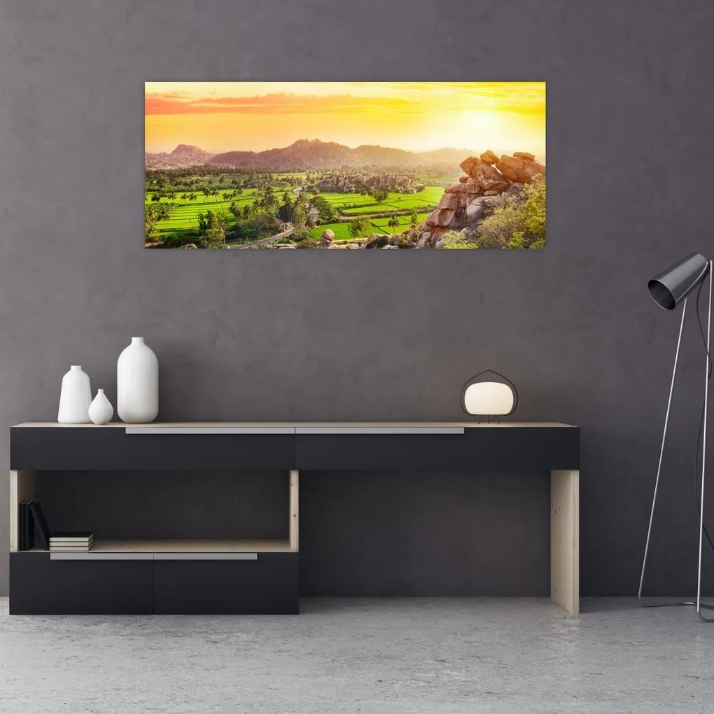 Kép a Hampi-völgyről Indiában (120x50 cm)