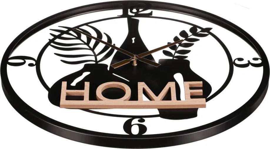 Falióra 60 cm átmérő fém és MDF HOME felirattal