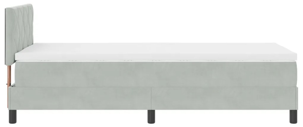 Box Spring Ágy Matracokkal és LED Fénnyel Szürke 90x200 cm Bársonyos