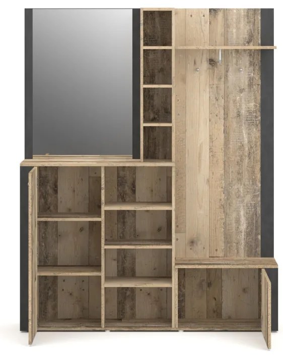 Előszolbabútor Világos Öregtölgy / Antracit Színben. Barry