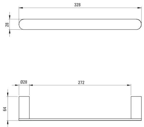 Deante ADR_N611 - ROUND fali törölközőtartó 32,8 cm, fekete