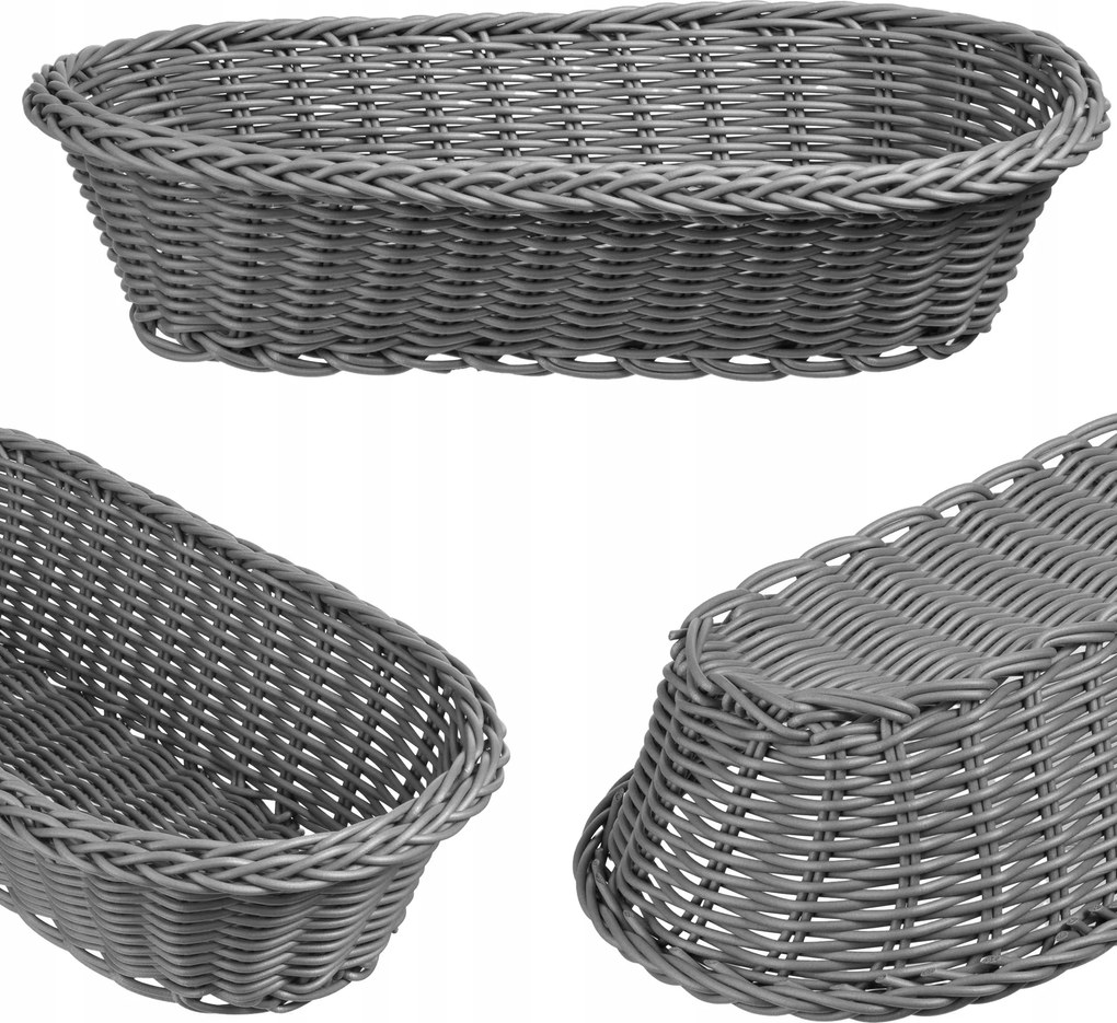 Kenyérkosár Kenyér Asztal Evőeszköz Hosszúkás Szürke Műanyag