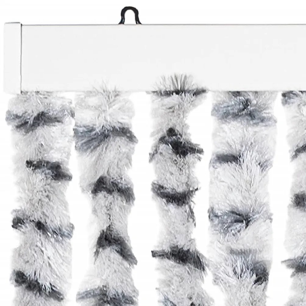 világosszürke és sötétszürke zsenília rovarfüggöny 56 x 200 cm