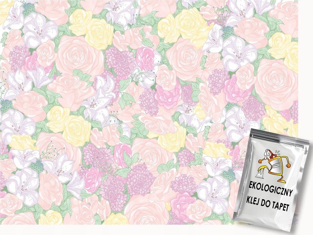 Fotótapéta Flizelina Természet Virágok Színes Rózsák Csokor Kert 400x280 ragasztó