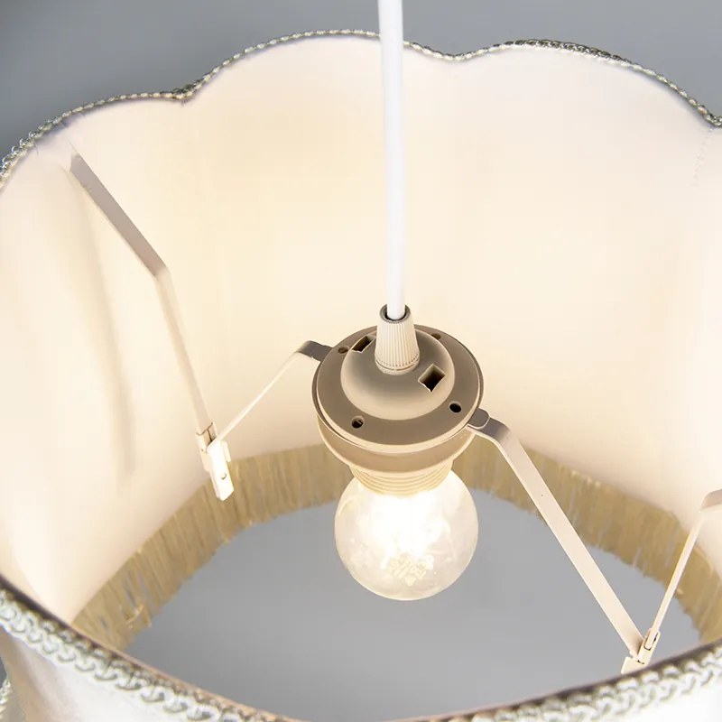 4 db-os szett retro lógólámpa krém 45 cm - Granny