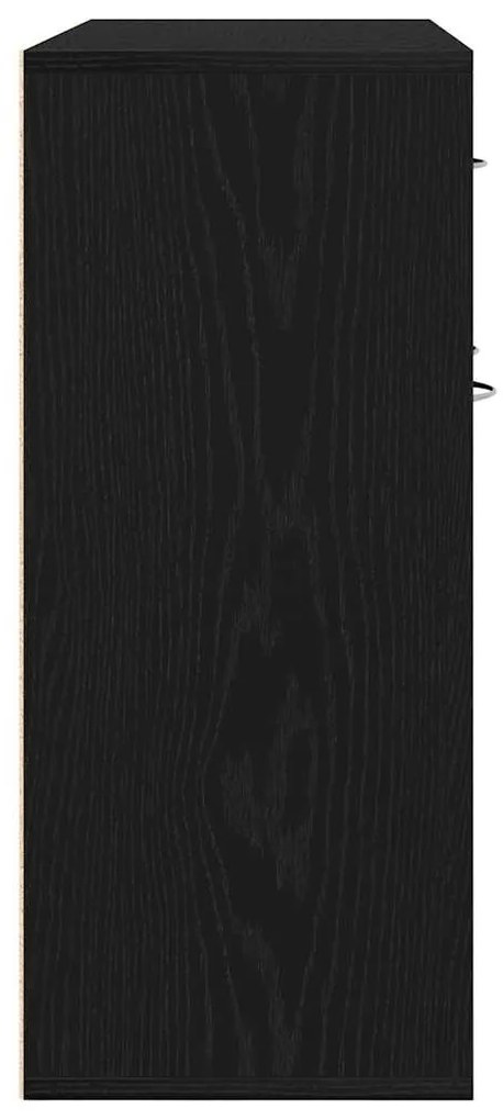 fekete tölgy színű szerelt fa tálalószekrény 88 x 30 x 70 cm