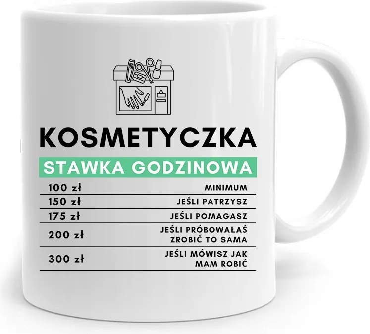 Bögre Ajándék Kozmetikusnak Óradíj Nyomtatott Fotóval