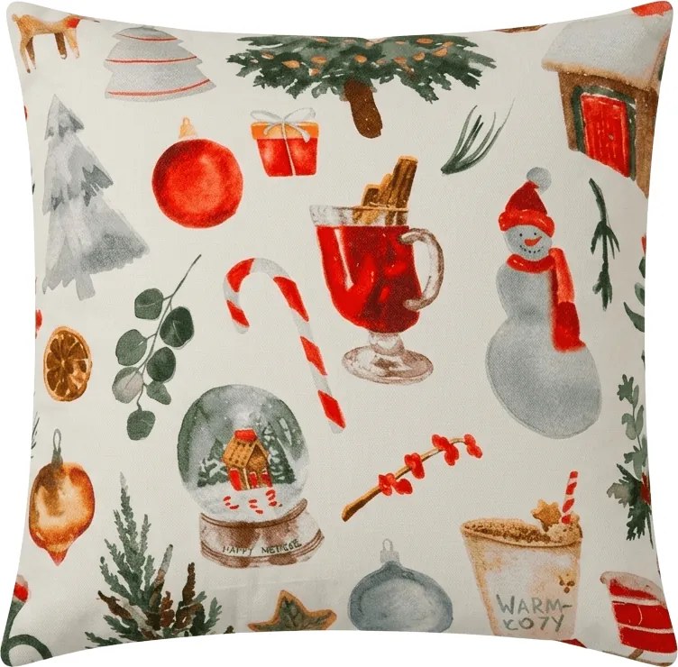 Mikroszálas párnahuzat FESTIVE MAGIC 45x45 cm, fehér