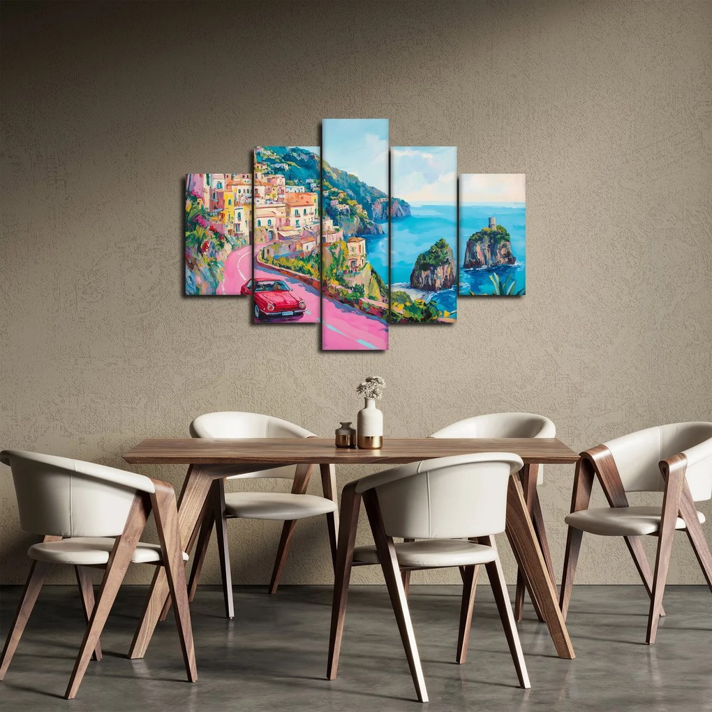 Kép - Rózsaszín part menti út (150x105 cm)