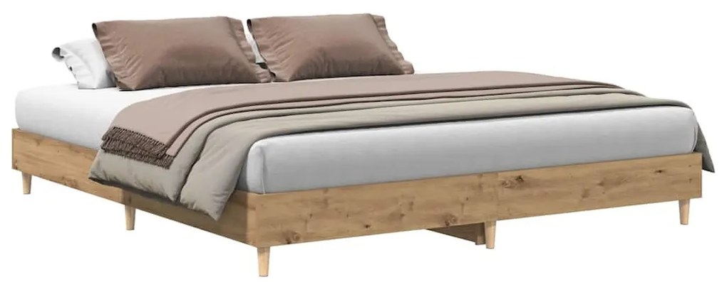 kézműves tölgy szerelt fa ágykeret matrac nélkül 200x200 cm