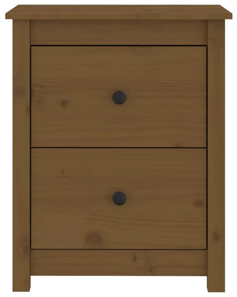 Mézbarna tömör fenyőfa éjjeliszekrény 50x35x61,5 cm
