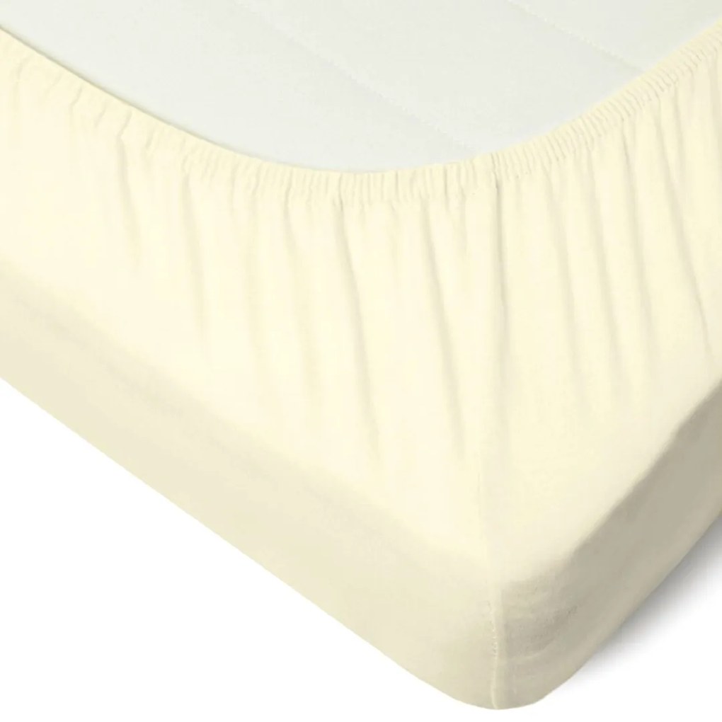 Jersey krém lepedő TiaHome - 200x200cm