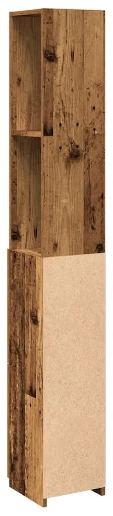 antik fa színű szerelt fa fürdőszobaszekrény 25x25x170 cm