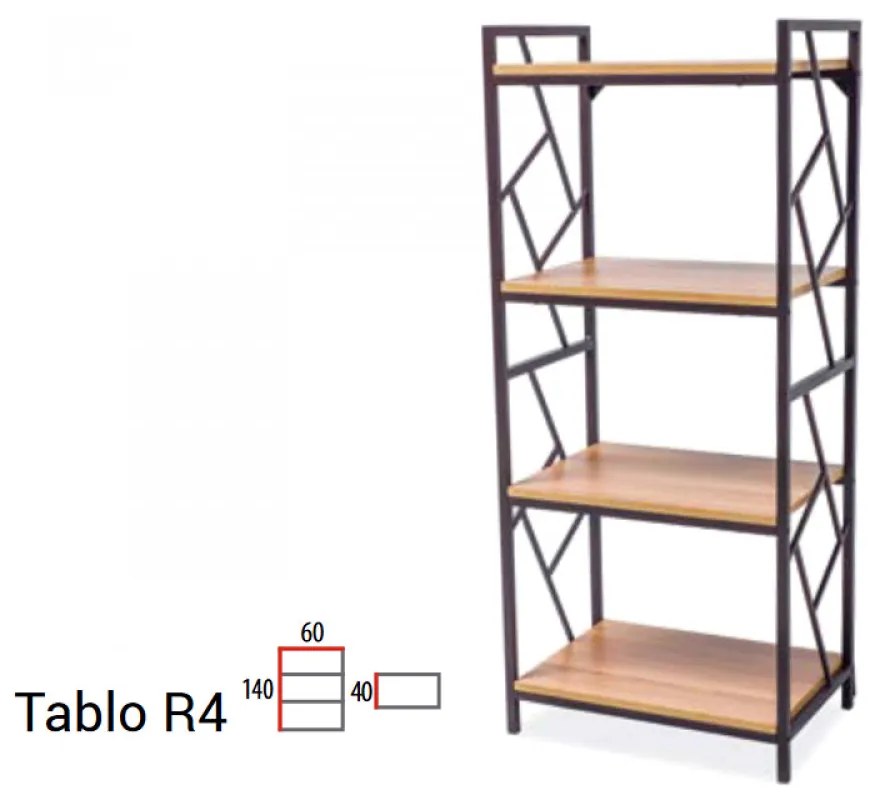 Tablo R4 140cm Könyvespolc Tölgy - Sötétbarna