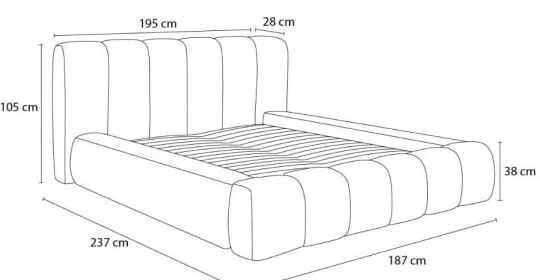Zöld kárpitozott ágyneműtartós franciaágy ágyráccsal 140x190 cm Denali – Bobochic Paris