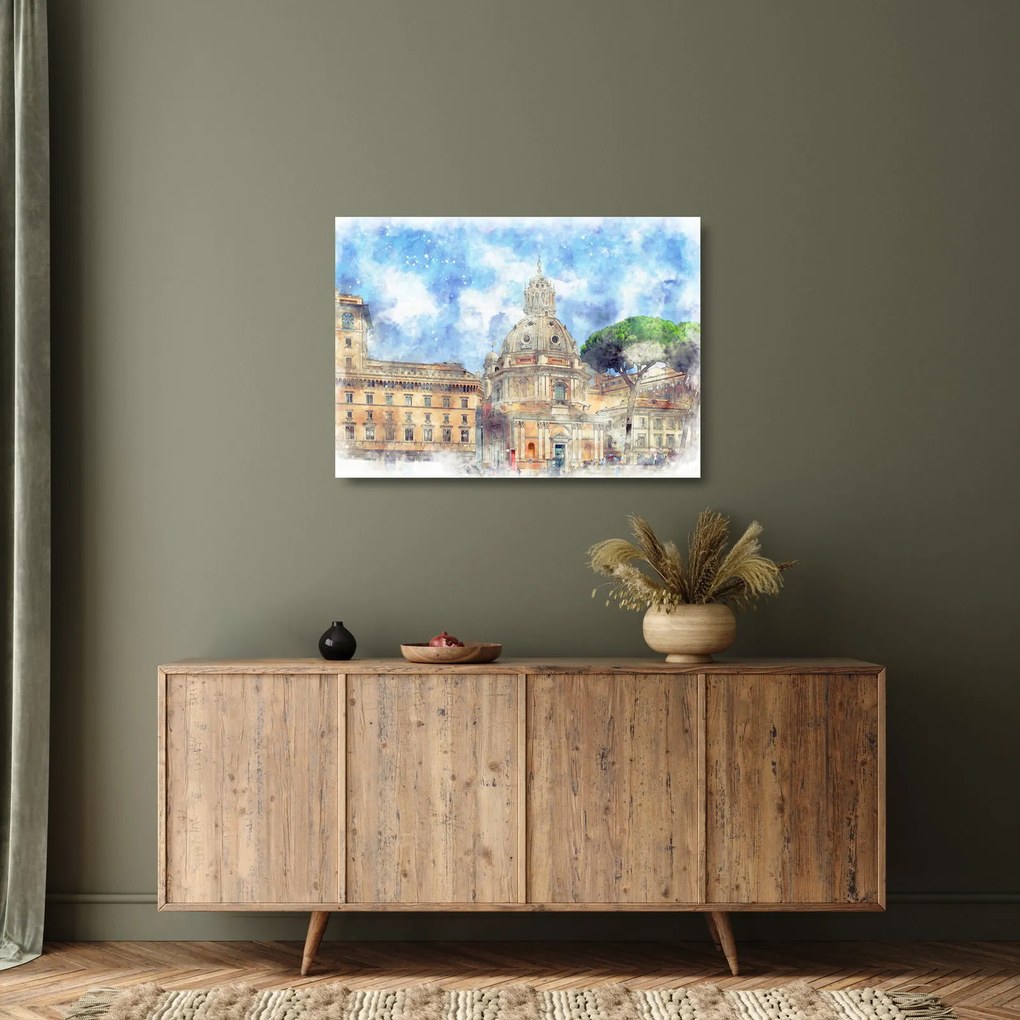 Kép - Santa Maria di Loreto temploma, Róma, Olaszország (üvegen) (70x50 cm)