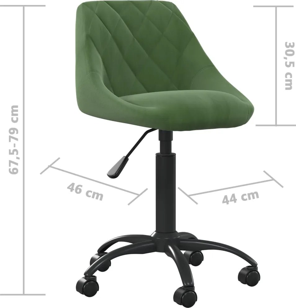 vidaXL sötétzöld bársony irodaszék