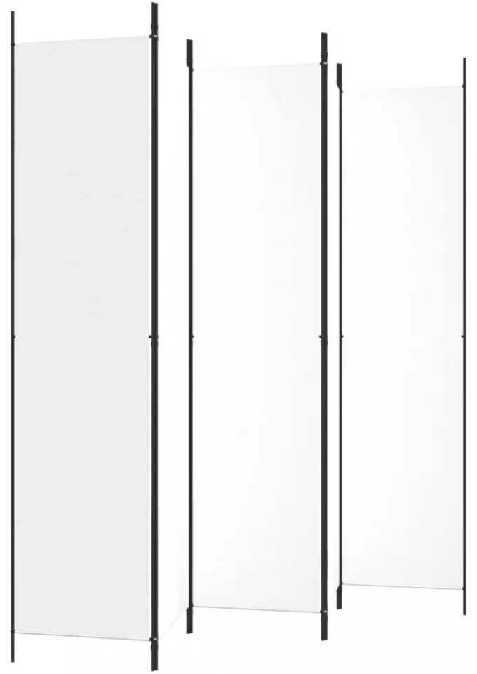 fehér 5 paneles paraván 250x220 cm szövet