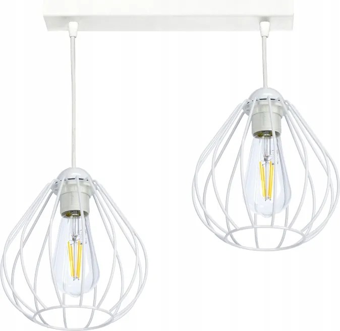 Mennyezeti lámpa függeszték csillár nappali asztal fölé Dinnye 2 fehér loft lámpa