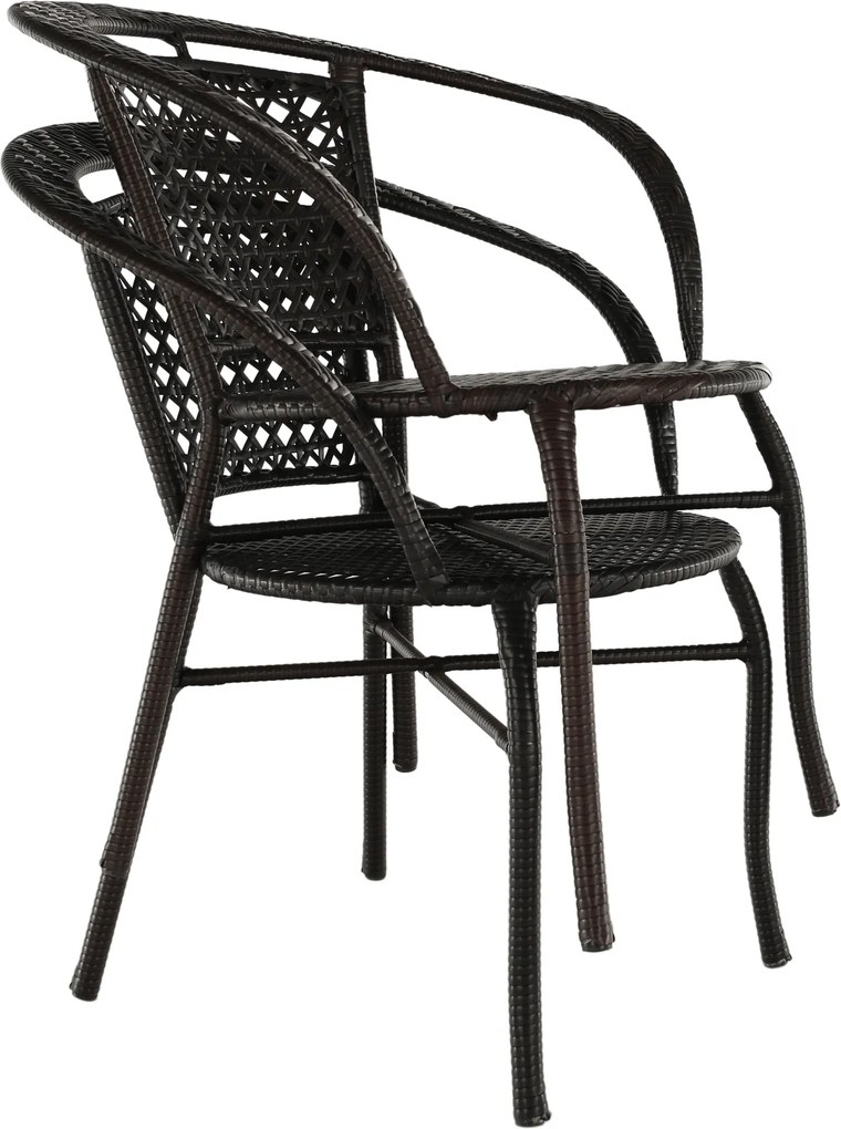 Kerti rattan szett 1+2, barna, LASAN