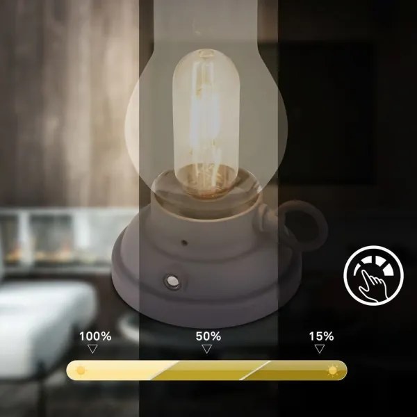 Brilo - KANEA dimmelhető, kültéri, újratölthető LED asztali lámpa 1,5W/5V IP44 1200mAh antracit