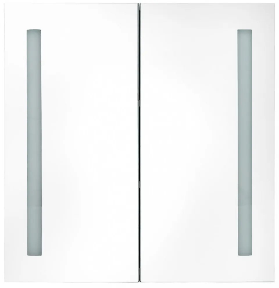 tükrös fürdőszobaszekrény LED világítással 62 x 14 x 62 cm