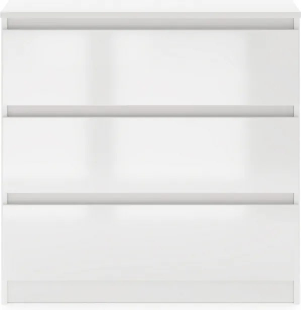 SIMPLE Komoda 80 3S biały/biały połysk