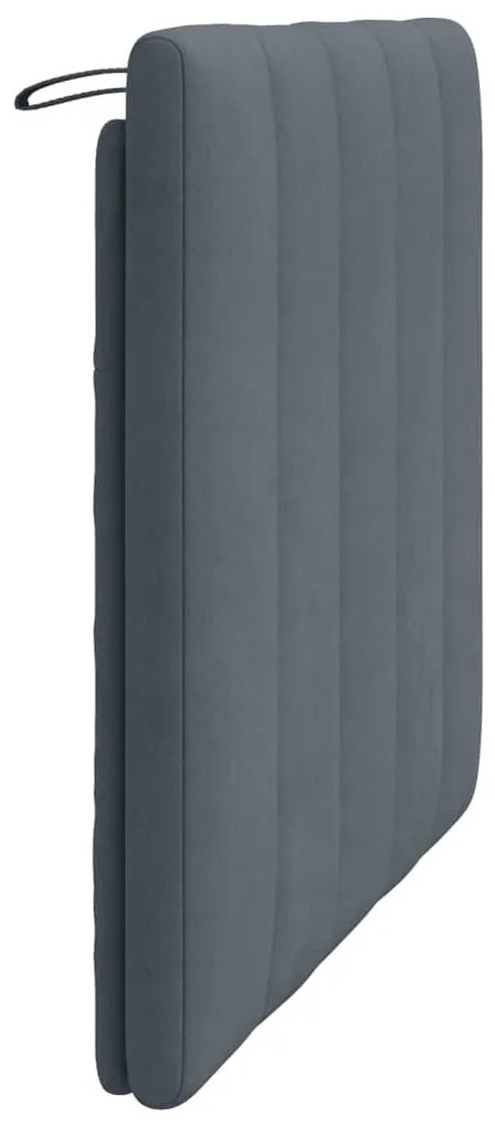 sötétszürke bársony fejtámla párna Hanko 100 cm