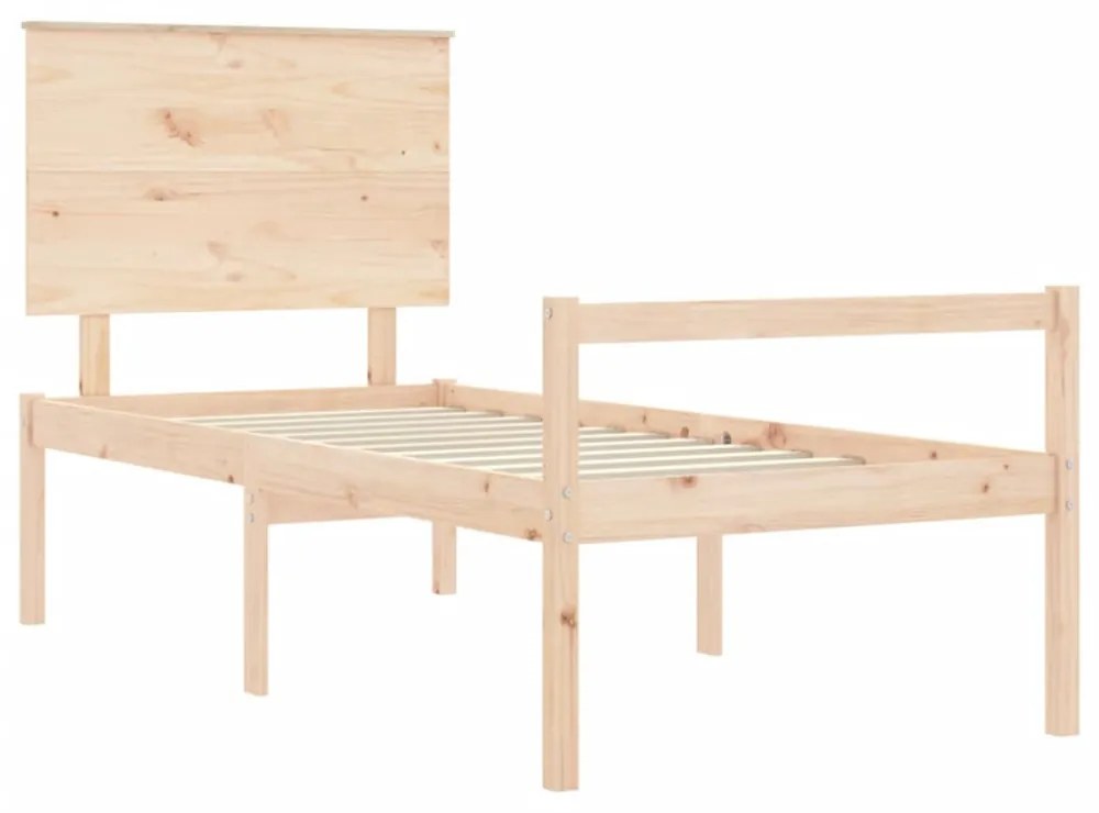 tömör fa ágy időseknek fejtámlával 100x200 cm